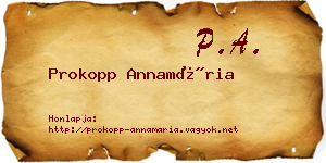 Prokopp Annamária névjegykártya