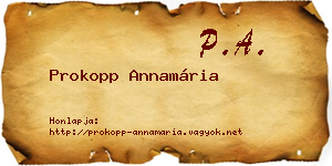 Prokopp Annamária névjegykártya