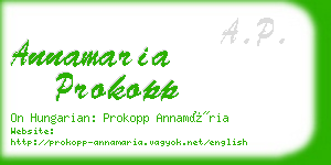 annamaria prokopp business card